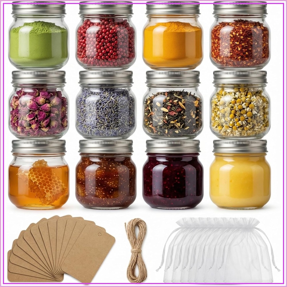 Mason Jar 8Oz - مجموعة من 12 برطمان ماسون سعة