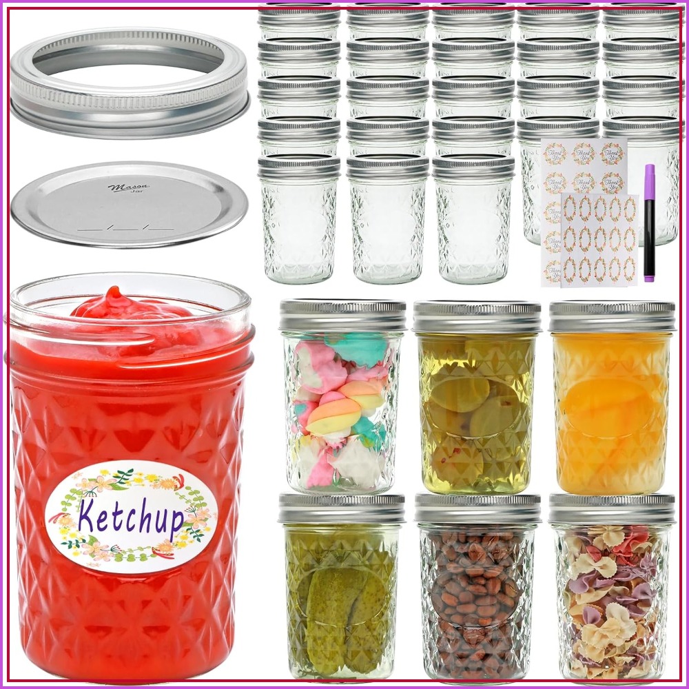 Mason Jar 8Oz - 30 عبوة من برطمانات ماسون سعة