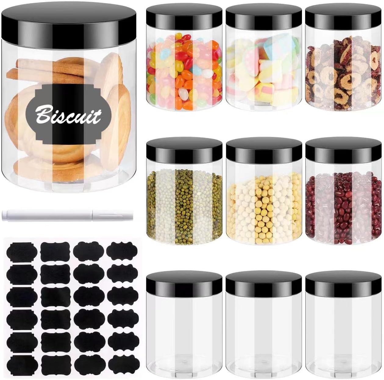 Mason Jar 8Oz - 10 قطعة 8OZ الجرار البلاستيكية مع