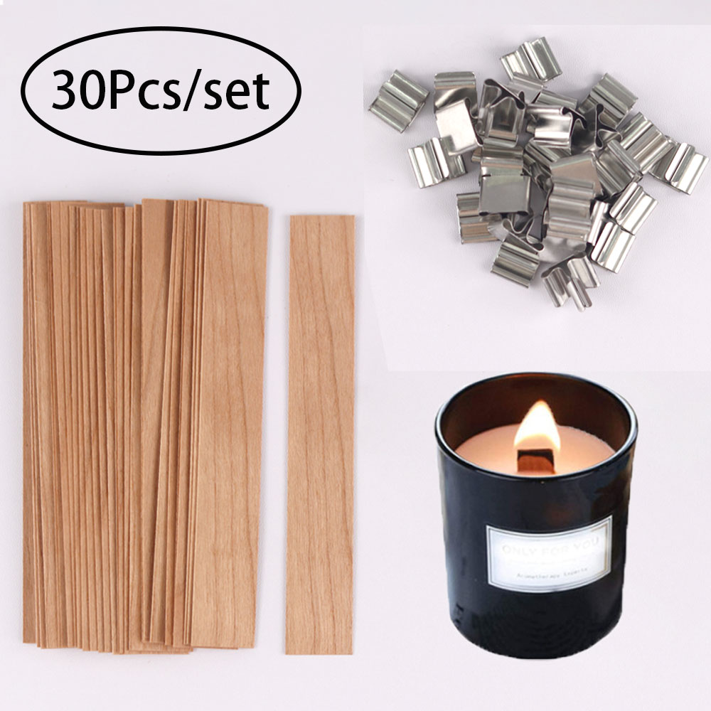 Candle Supplies Jars - 30 قطعة شمعة خشبية الفتائل شمعة