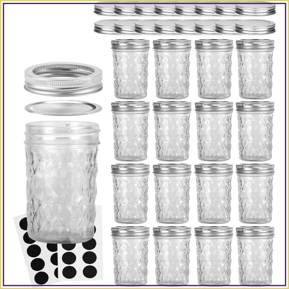Mason Jar 8Oz - 16 عبوة من برطمانات ماسون سعة