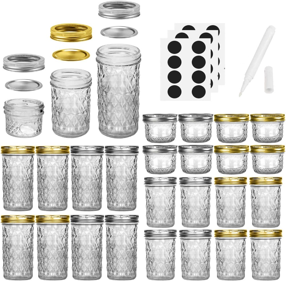24 عبوة من برطمانات ميسون مع أ - مراجعة Mason Jar 8Oz وسعره
