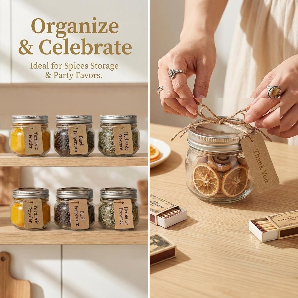 مجموعة من 12 برطمان ماسون سعة  - مراجعة Mason Jar 8Oz وسعره