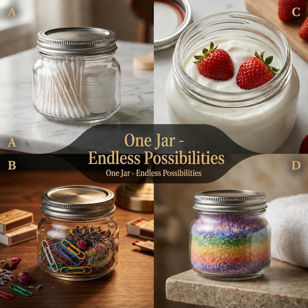 مجموعة من 12 برطمان ماسون سعة  - مراجعة Mason Jar 8Oz وسعره