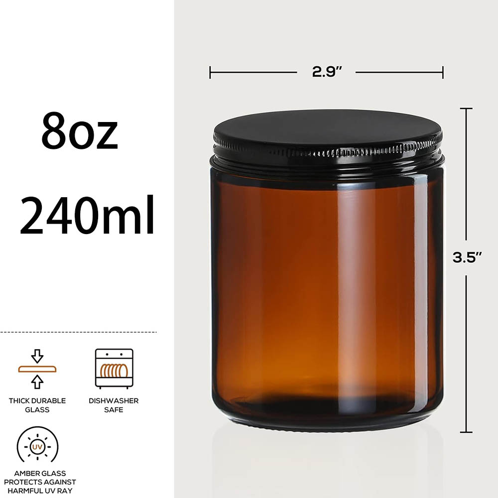أوعية زجاجية كهرمانية اللون سع - مراجعة Mason Jar 8Oz وسعره