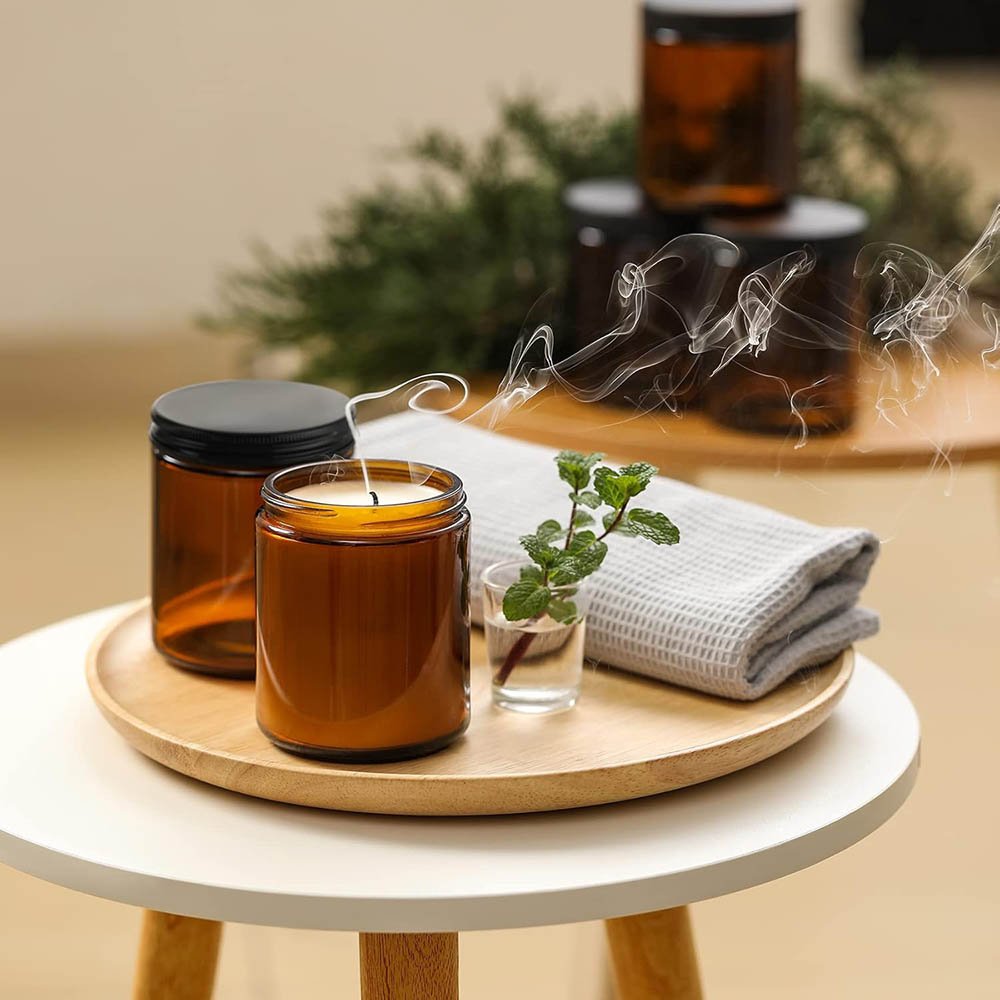 أوعية زجاجية كهرمانية اللون سع - مراجعة Mason Jar 8Oz وسعره