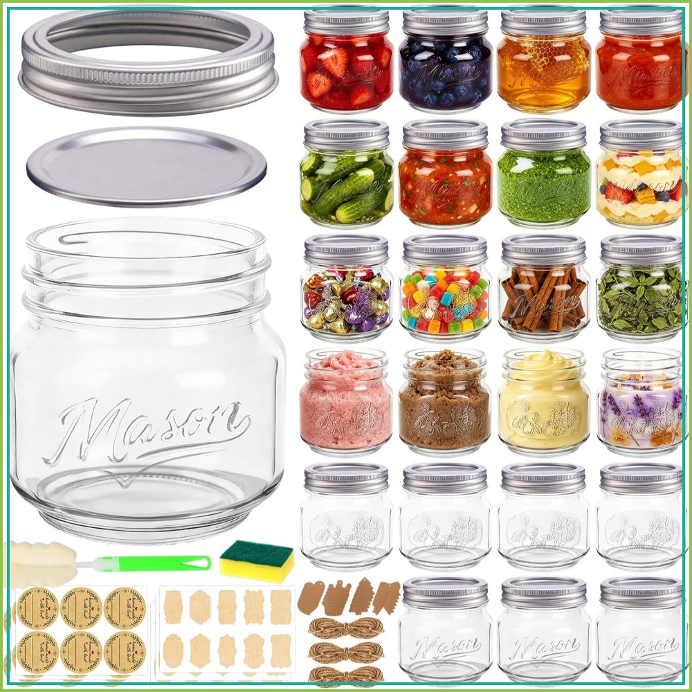 برطمانات ماسون سعة 8 أونصة مع  - مراجعة Mason Jar 8Oz وسعره
