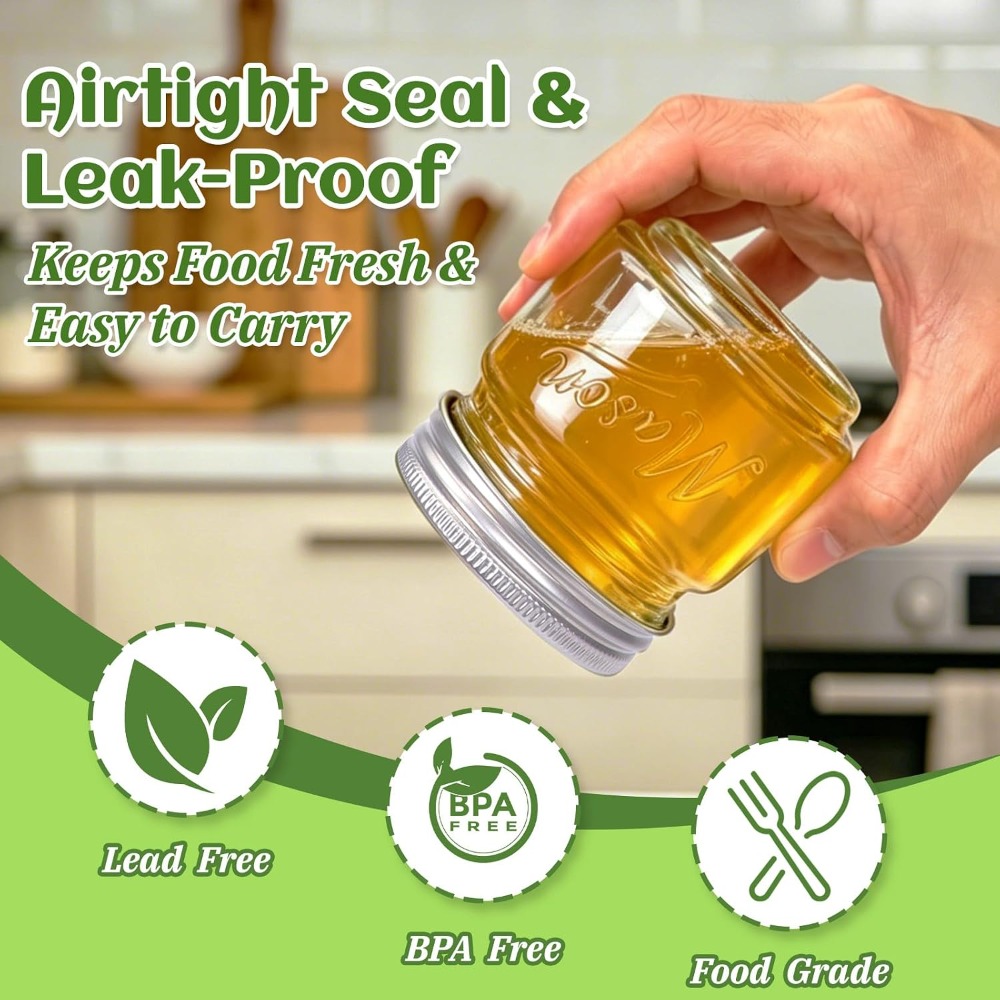برطمانات ماسون سعة 8 أونصة مع  - مراجعة Mason Jar 8Oz وسعره