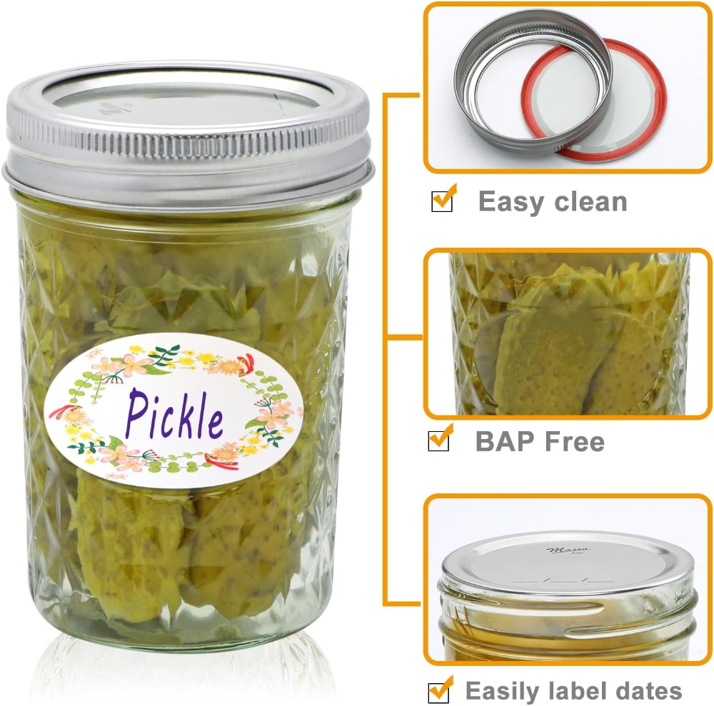 30 عبوة من برطمانات ماسون سعة  - مراجعة Mason Jar 8Oz وسعره