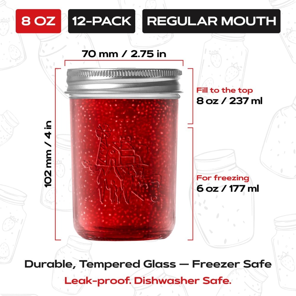 برطمانات ماسون فاخرة سعة 8 أون - مراجعة Mason Jar 8Oz وسعره