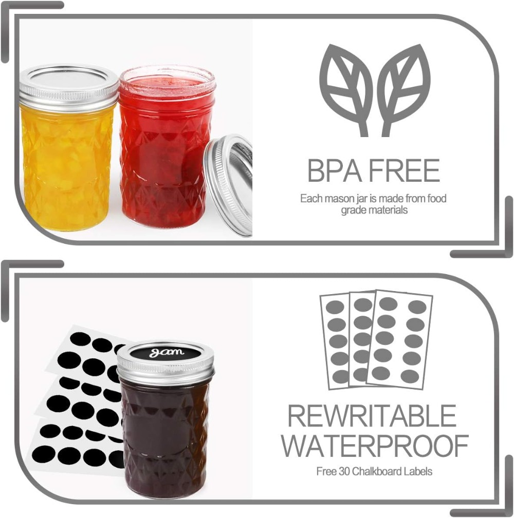 16 عبوة من برطمانات ماسون سعة  - مراجعة Mason Jar 8Oz وسعره